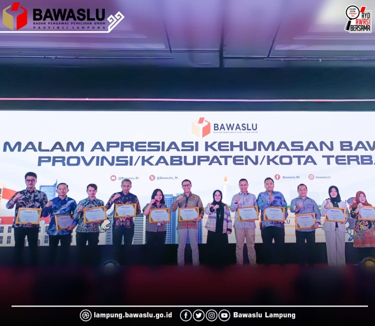 Bawaslu Provinsi Lampung Raih Penghargaan Kehumasan Terbaik Dari Bawaslu RI