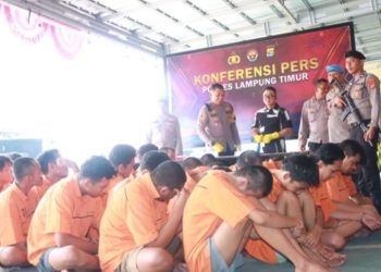 Polres Lampung Timur Berhasil Tangkap 29 Tersangka dalam Operasi Antik Krakatau 2024