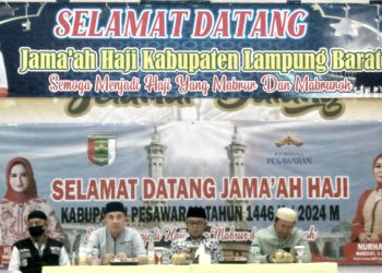 Sambut Kepulangan 227 Jamaah Haji Asal Lambar, Nukman Berharap Menjadi Haji Mabrur dan Mabruroh. 