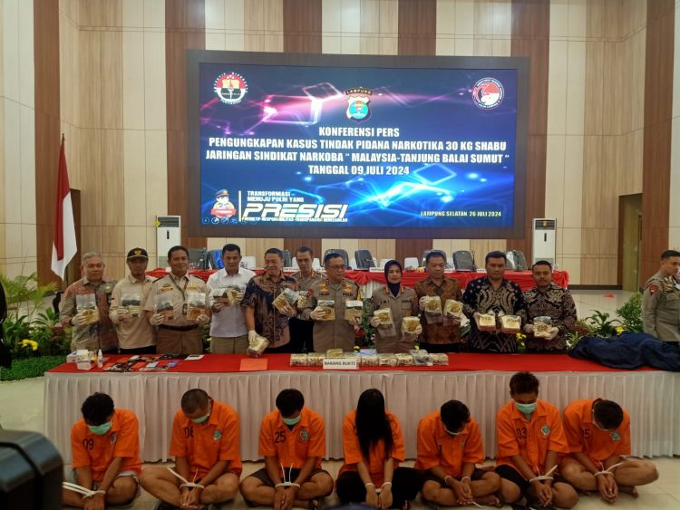 Polda Lampung Ungkap Kasus Narkoba Jaringan Malaysia, 30 Kg Sabu Disita