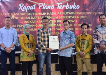 KPU Pringsewu Gelar Pleno Terbuka Rekapitulasi Daftar Pemilih Sementara