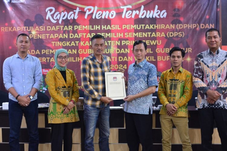 KPU Pringsewu Gelar Pleno Terbuka Rekapitulasi Daftar Pemilih Sementara