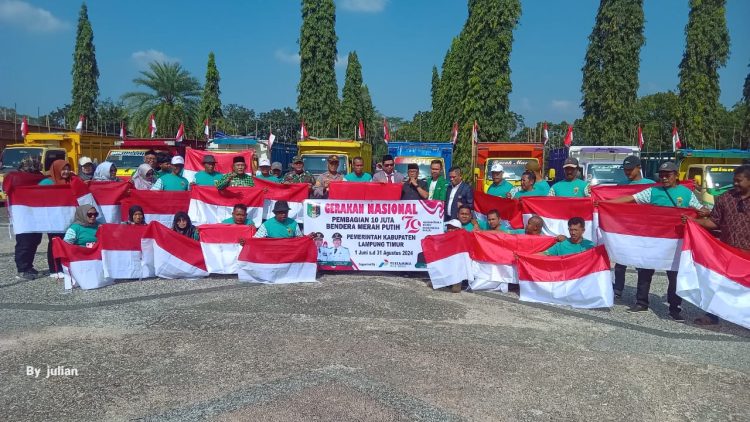 Lampung Timur Canangkan Gerakan Nasional Pembagian 10 Juta Bendera Merah Putih 2024