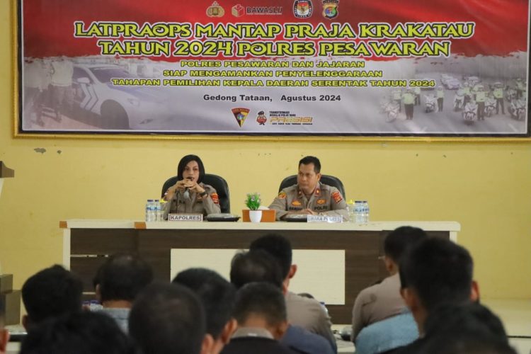 Polres Pesawaran Gelar Latpraops Mantap Praja untuk Amankan Pilkada Serentak