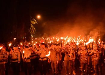 Lampung Selatan: Pawai Obor HUT ke-79 RI Memeriahkan Malam Kemerdekaan