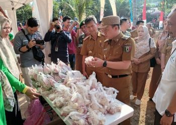 Pj. Bupati Marindo Resmikan Pasar Murah di Pekon Bumiarum