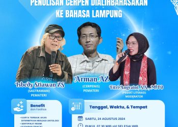 Workshop Menulis Cerpen dan Alih Bahasa ke Bahasa Lampung Akan Diikuti 70 Peserta