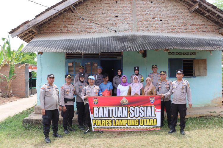 Polres Lampung Utara Kembali Salurkan Bantuan Sosial untuk Masyarakat