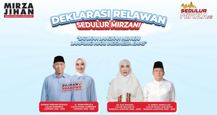 Sedulur Mirza Deklarasikan Dukungan untuk Pasangan RMD-Jihan dan Eva-Deddy di Bandar Lampung