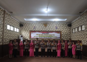 Serah Terima Empat Jabatan Penting di Polres Lampung Selatan, Dipimpin Kapolres AKBP Yusriandi Yusrin
