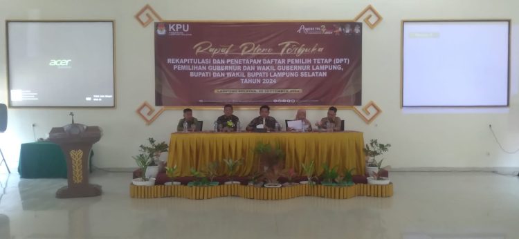 KPU Lampung Selatan Gelar Rapat Pleno Terbuka Penetapan DPT Pilkada 2024