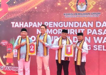 Pengundian Nomor Urut Calon Bupati dan Wakil Bupati Lampung Selatan Berlangsung Lancar