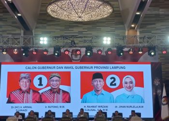 Pengundian Nomor Urut Calon Bupati dan Wakil Bupati Lampung Selatan Berlangsung Lancar