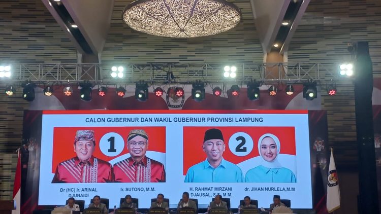 Pengundian Nomor Urut Calon Bupati dan Wakil Bupati Lampung Selatan Berlangsung Lancar
