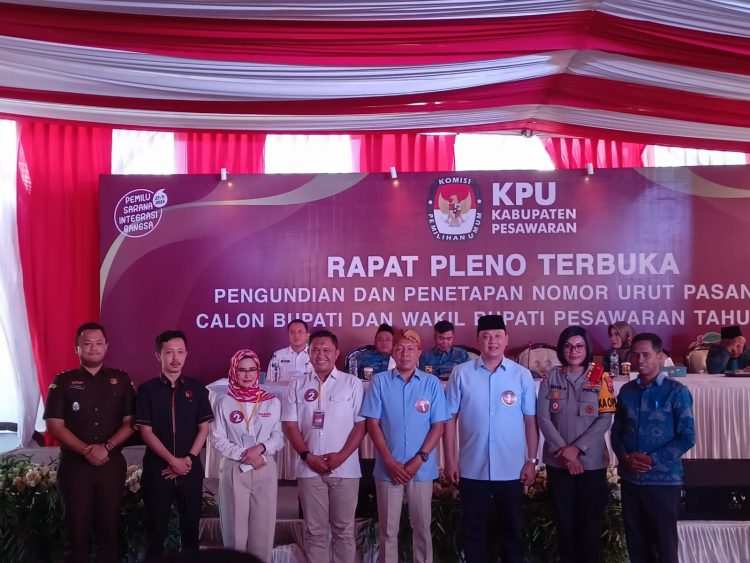 Pilkada Pesawaran: Aris Sandi-Supriyanto Dapat Nomor Urut 1, Nanda-Anton Nomor Urut 2