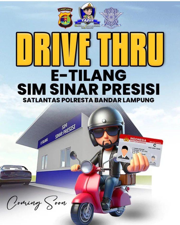 Layanan Perpanjangan SIM Drive Thru Segera Diluncurkan di Bandar Lampung