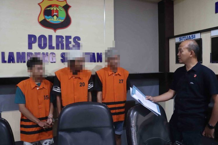 Polres Lampung Selatan Tangkap Tiga Tersangka Pengeroyokan di Depan Kantor BPN