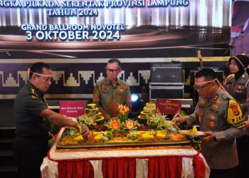 Pjs. Bupati Lampung Tengah Hadiri Apel 3 Pilar Kamtibnas Provinsi Lampung untuk Pilkada Damai 2024