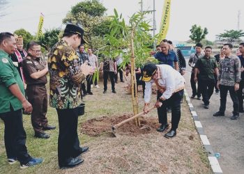 Pj. Gubernur Lampung Tanam Bambu, Ciptakan Ikon Daerah di Pringsewu