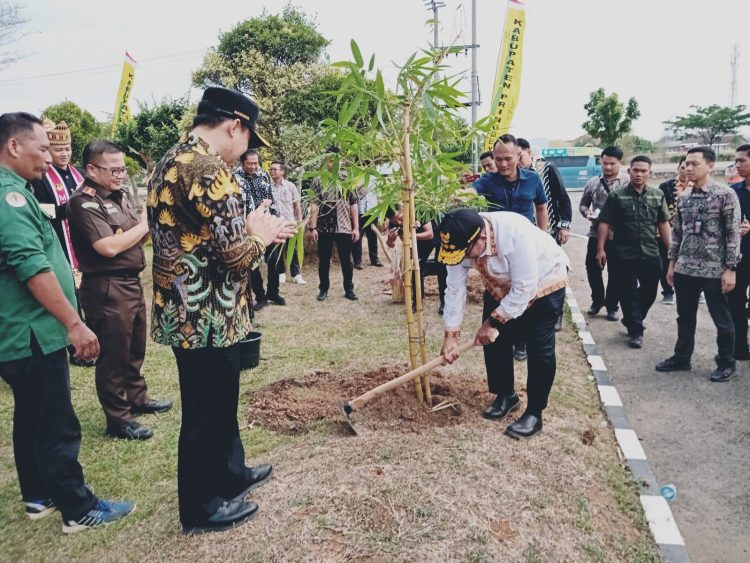 Pj. Gubernur Lampung Tanam Bambu, Ciptakan Ikon Daerah di Pringsewu
