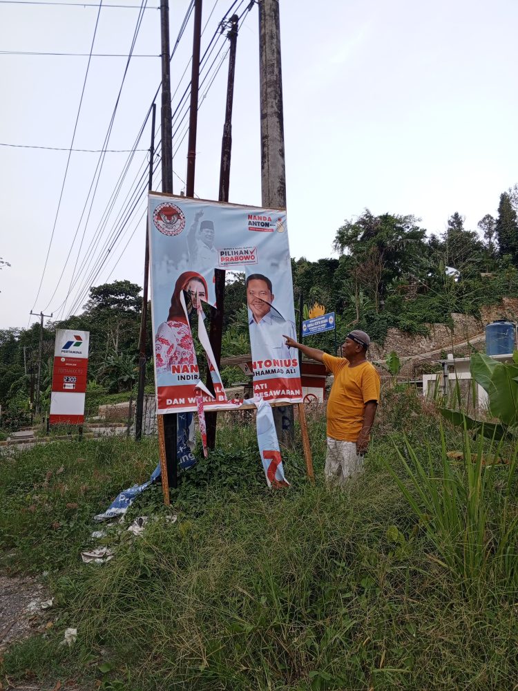 Baliho Nanda-Anton Kembali Dirusak, Relawan Siap Melapor ke Polisi