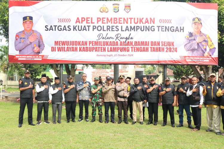 Pjs. Bupati Lampung Tengah Hadiri Apel Pembentukan Satgas KUAT Polres Lampung Tengah untuk Wujudkan Pilkada Damai