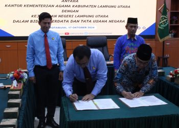 Kemenag Lampung Utara dan Kejari Lampung Utara Tandatangani Kerjasama Bidang Perdata dan Tata Usaha Negara