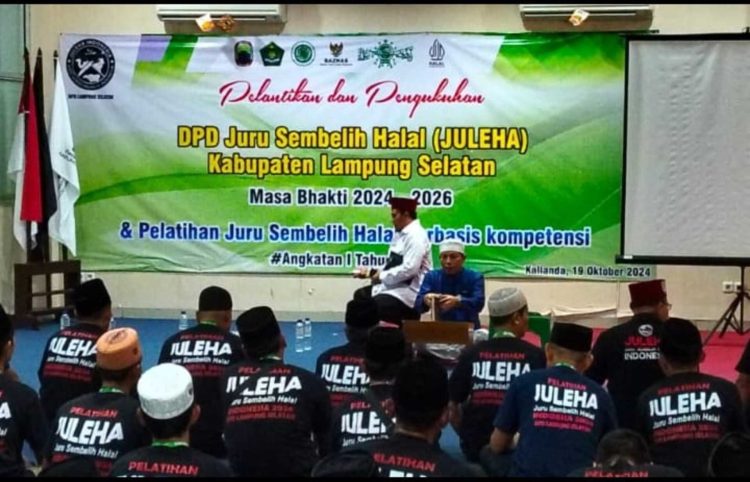 Juleha Provinsi Lampung Lantik Ahmad Al-Akhran sebagai Ketua DPD Lampung Selatan dan Gelar Pelatihan Juru Sembelih Halal