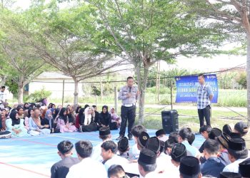 Satlantas Polres Lampung Selatan Adakan Sosialisasi Operasi Zebra Krakatau 2024 di SMKN 1 Way Panji