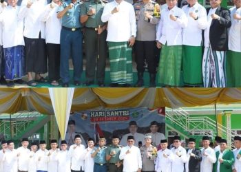 Pj. Bupati Lampung Utara Pimpin Upacara Hari Santri 2024 di Pondok Pesantren Elqurro