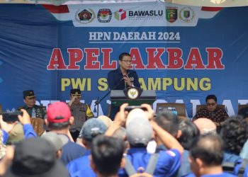 Ratusan Wartawan Ikuti Apel Akbar PWI Lampung untuk Dukung Pilkada Damai 2024