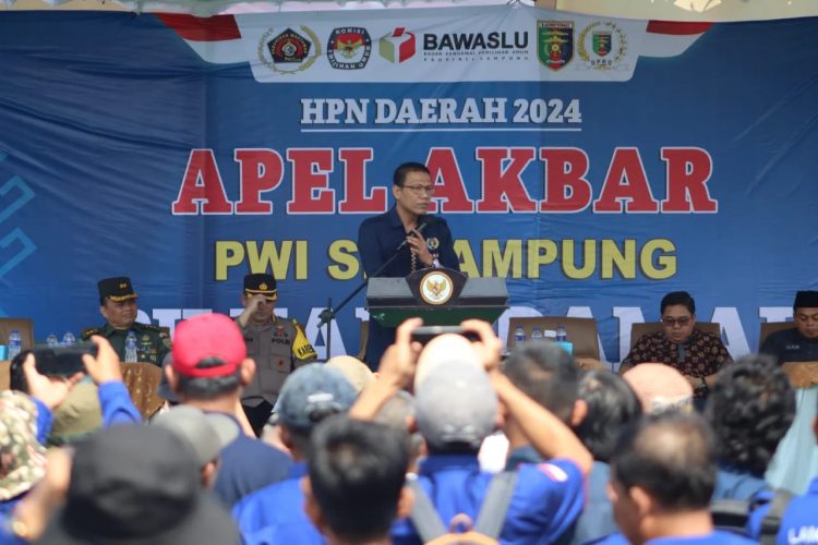 Ratusan Wartawan Ikuti Apel Akbar PWI Lampung untuk Dukung Pilkada Damai 2024