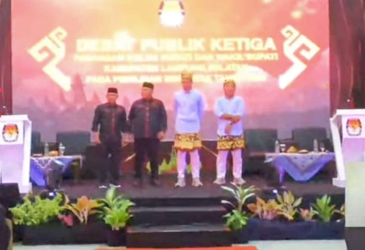 Debat Publik Ketiga Calon Bupati dan Wakil Bupati Lampung Selatan Sukses Digelar