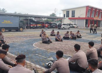 Kapolres Lampung Selatan Pimpin Latihan Dalmas Persiapan Pengamanan Pilkada