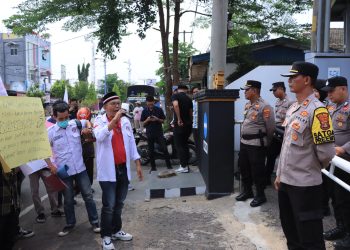Polres Amankan Aksi Damai DPC Pospera Lampung Utara