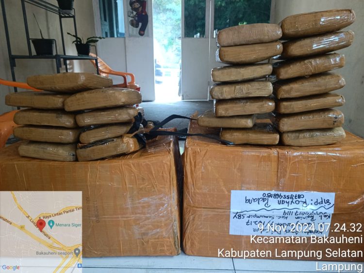 Tim Terpadu Seaport Interdiction Bakauheni Gagalkan Penyelundupan 23 Paket Ganja dari Mobil Ekspedisi