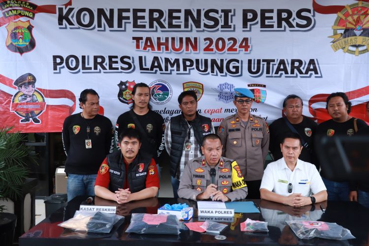 Polres Lampung Utara Tangkap Pelaku Pembakaran Gudang ATK Kantor Pajak Kotabumi