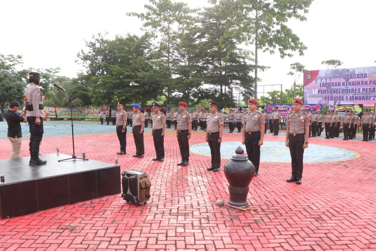 Tiga Puluh Tujuh Personil Polres Pesawaran Naik Pangkat, Kapolres Apresiasi Kinerja