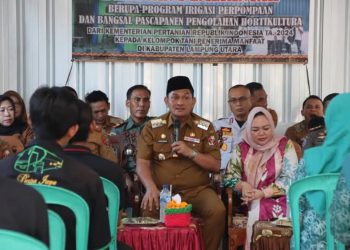 Pj. Bupati Resmikan Bangsal Pasca Panen di Desa Ibul Jaya, Hulu Sungkai, Lampung Utara