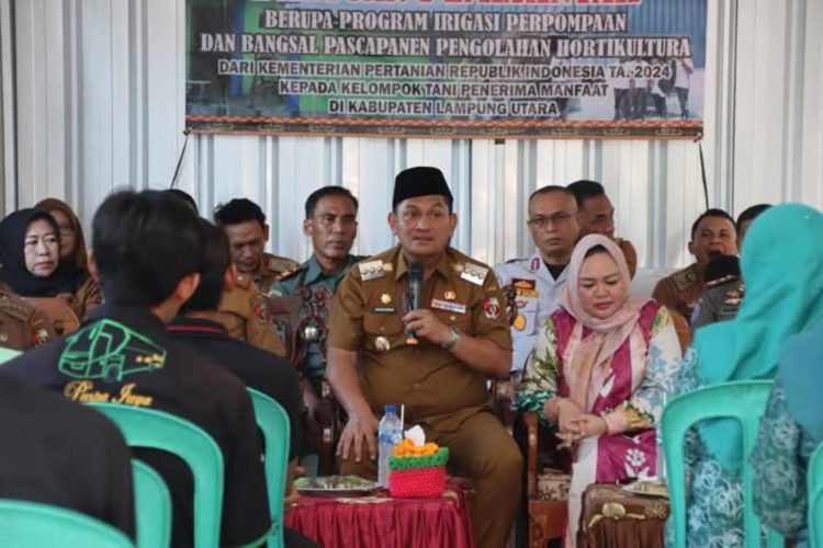 Pj. Bupati Resmikan Bangsal Pasca Panen di Desa Ibul Jaya, Hulu Sungkai, Lampung Utara