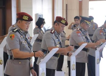 Kapolda Lampung Pimpin Serah Terima Jabatan Pejabat Utama Polda Lampung