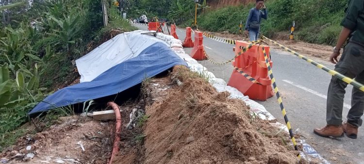 Dinas BMBK Lampung Bangun Talud Penahan Longsor di Pematang Liang