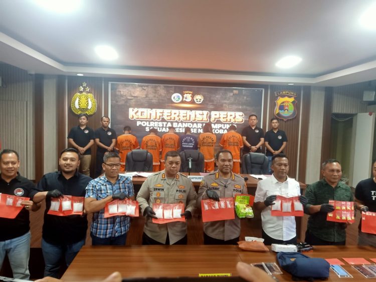 Polresta Bandar Lampung Bongkar Jaringan Narkoba, 6 Pelaku Ditangkap
