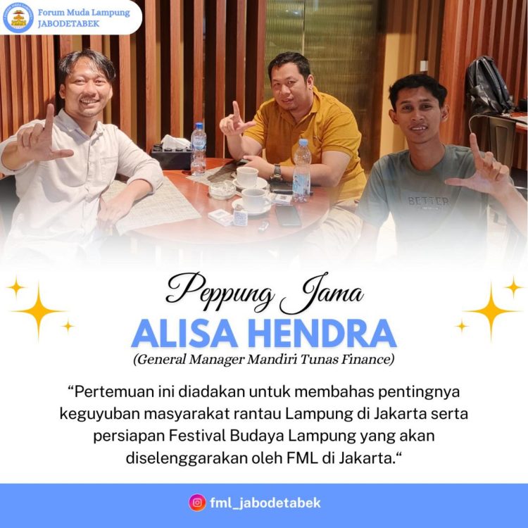 Silaturahmi Forum Muda Lampung dengan Alisa Hendra Bahas Festival Budaya di Ibu Kota