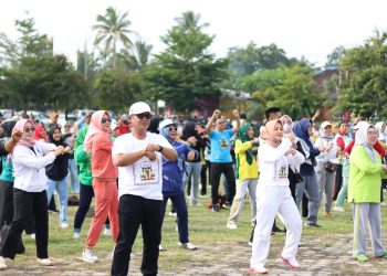 Wakil Bupati Ardito Wijaya Pimpin Apel dan Senam Bersama di Lampung Tengah