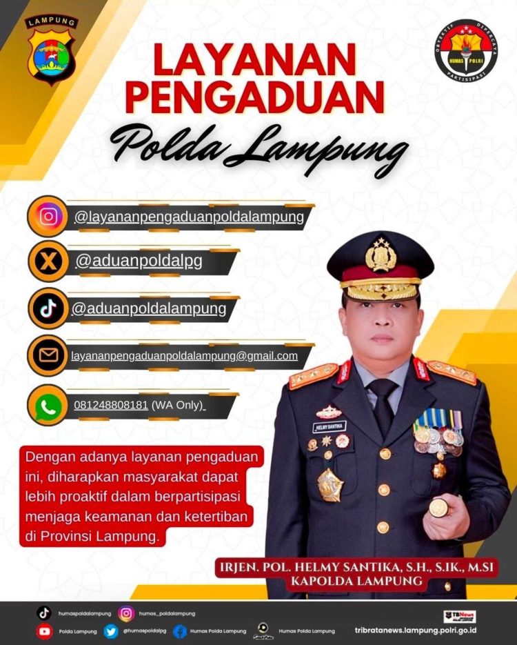 Polda Lampung Luncurkan Layanan Pengaduan Digital 24 Jam untuk Respons Cepat Aduan Masyarakat