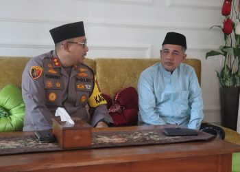 Polres Lampung Selatan Silaturahmi dengan KH. Nur Mahfud, Ajak Jaga Keamanan Idul Fitri
