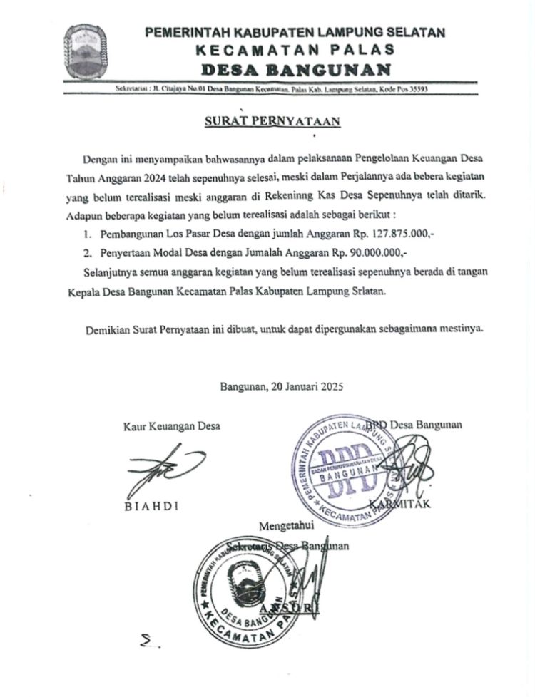 SkandalDanaDesa: Kades Bangunan Diduga Gelapkan Rp 200 Juta, Akui Uang Masih di Tangannya!