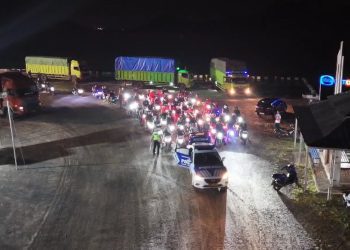 Polisi Kawal Pemudik Sepeda Motor dari Pelabuhan Wika Beton hingga Perbatasan Bandar Lampung
