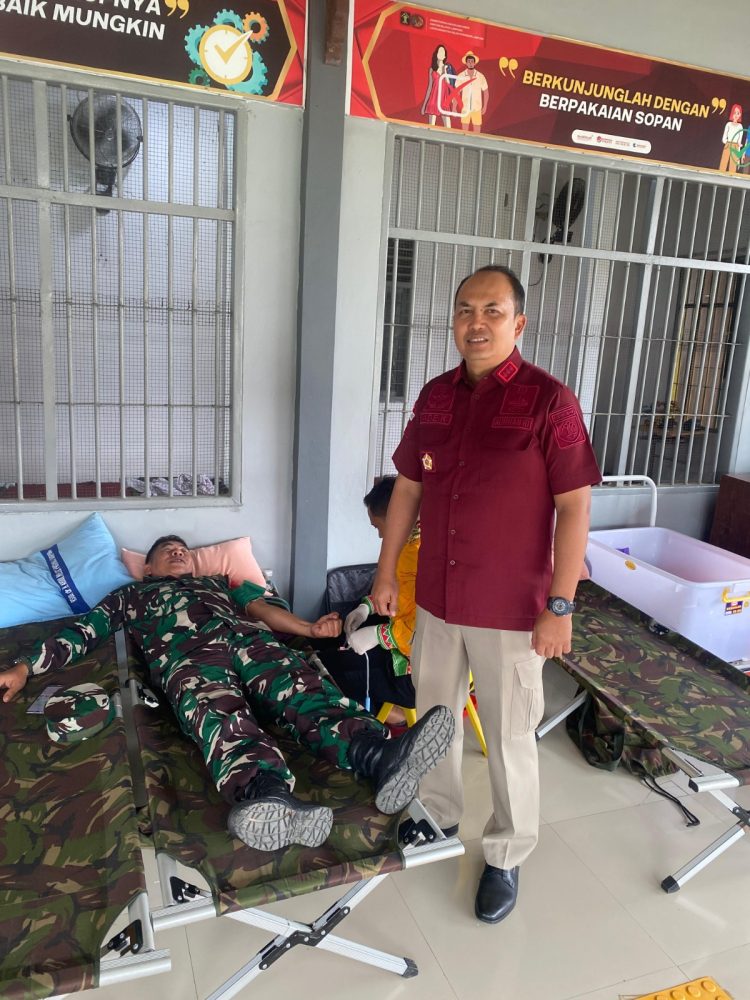 Semangat HBP ke-61, Lapas Narkotika dan Kodim 0421 Lampung Selatan Kompak Gelar Donor Darah